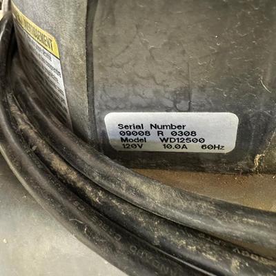 RIGID SHOP VACUUM, HUSKY WORK LIGHT, SAW HORSES, AND HEAVY DUTY 100’ EXTENSION CORD