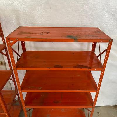 2 METAL STORAGE SHELVES
