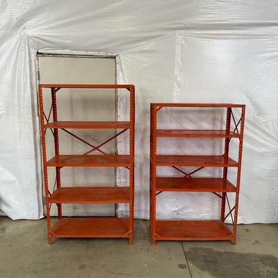 2 METAL STORAGE SHELVES