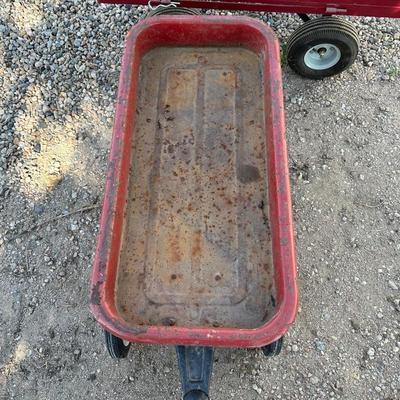 RADIO FLYER WAGON AND A YARD CART