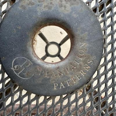 METAL MESH PATIO TABLE W/2 OUTDOOR WICKER CHAIRS