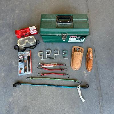 TOOL BOX, BUNGEES, SHEATHS AND MORE