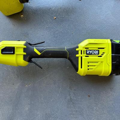 RYOBI CORDLESS WEED CUTTER & CAULKING GUN PLUS CORDLESS DRILL