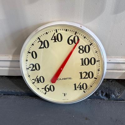 LARGE METAL WIND CHIME, THERMOMETER, STEEL STEPPING STONE