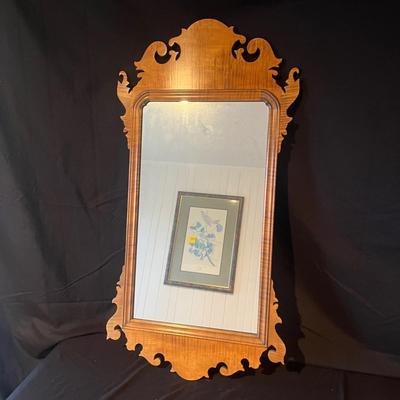 Light Colored Wooden Framed Ornate Mirror (2D-MG)