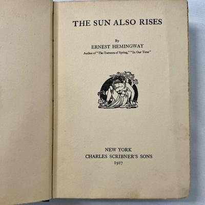 1927 Ernest Hemmingway "The Sun Also Rises" Book