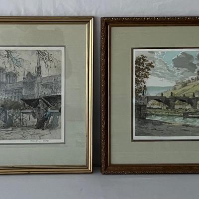 Pair of Pencil Signed Etchings