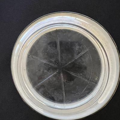 Frank M. Whiting Sterling Silver and Glass Coaster Set