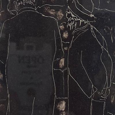 Signed Paulene Jakololeng Woodcut Style Print