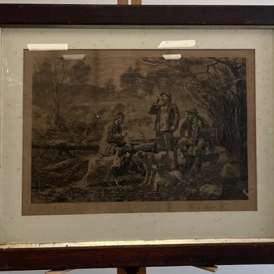 John Martin Tracy (1844-1893) Lithograph "Dog Talk"