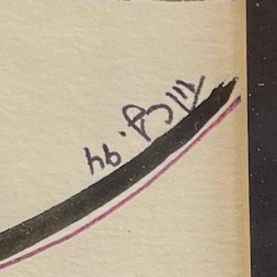 Mid Century Circa 1950's Signed Watercolor Painting