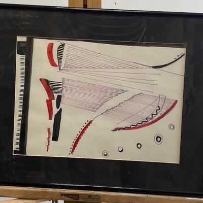 Mid Century Circa 1950's Signed Watercolor Painting