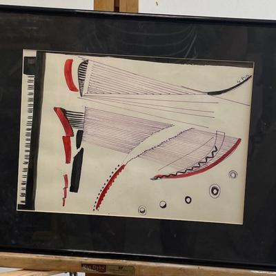 Mid Century Circa 1950's Signed Watercolor Painting