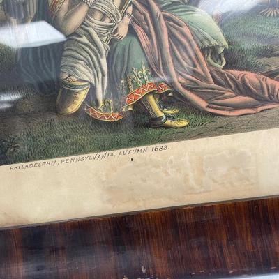 W. M. Penns "Treaty with the Indians" Lithograph (1800s)