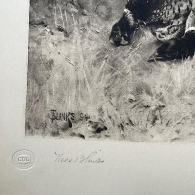 Thos Blink 1894 "The Keeper's Corncer" Signed Thomas Blink in Pencil