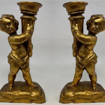 Twin Cherubs in Gilt Coat