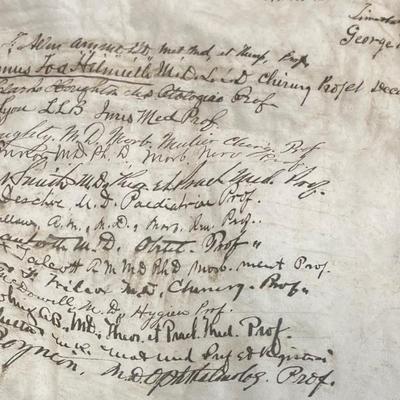 Early 1800s French Academic Certificate / Signed by a number of professors