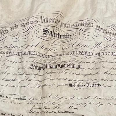 Early 1800s French Academic Certificate / Signed by a number of professors