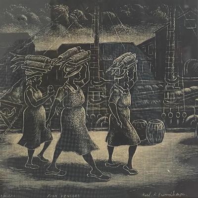 SIGNED Karl Broodhagen (1909 – 2002) lithograph sketch/1971