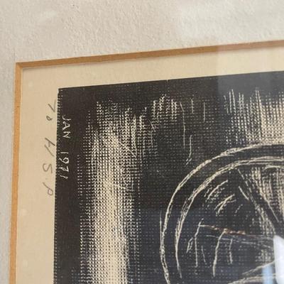 SIGNED in pencil Karl Broodhagen (1909 – 2002) lithograph sketch/ 1971
