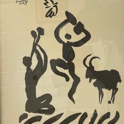 PABLO PICASSO SIGNED LITHOGRAPH / IMPRINT SIGNATURE