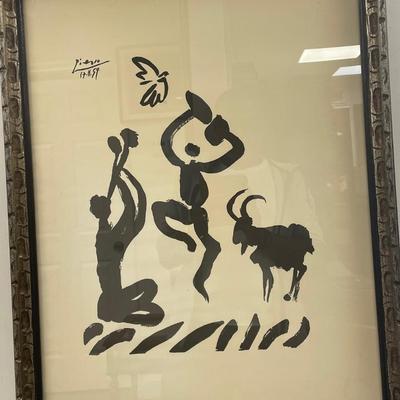 PABLO PICASSO SIGNED LITHOGRAPH / IMPRINT SIGNATURE