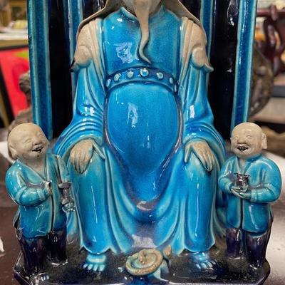The Star God of Longevity Chinese Ming Dynasty Glazed Statue