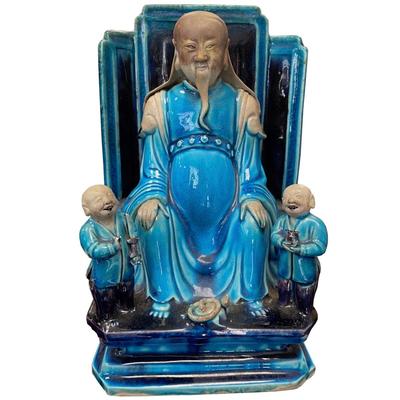 The Star God of Longevity Chinese Ming Dynasty Glazed Statue
