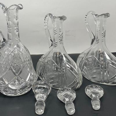 Three Glegant Bohemia Crystal Decanter