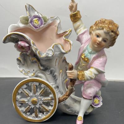 L&M Cornucopia Porcelain Vase Figurine