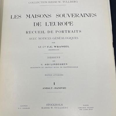 Two Books "Les Maisons Souveraines De L'Europe" Collection Hasse W. Tullberg