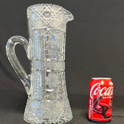 Antique American Brilliant Glass Pitcher
