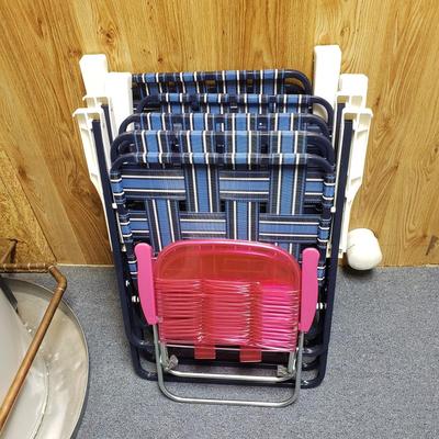 Four Lawn Chairs and a Child's Chair (1BL-KD)