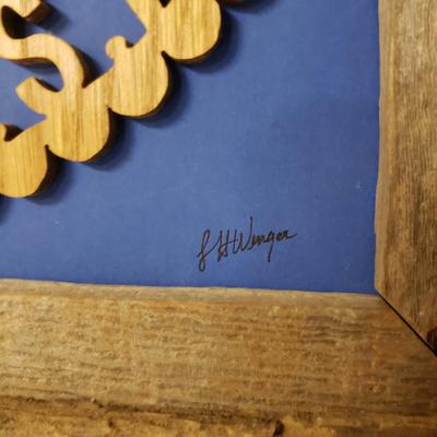 God Bless The USA - Signed Handmade Wood Art (1BL-KD)