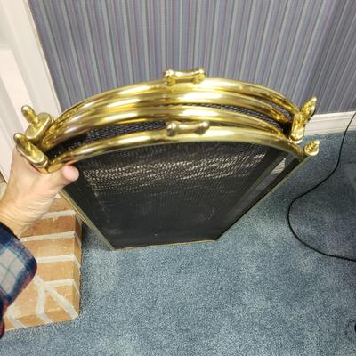 Brass and Cast Iron Fireplace Set (1BO-KD)