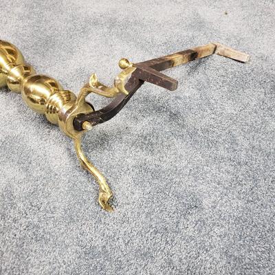 Brass and Cast Iron Fireplace Set (1BO-KD)