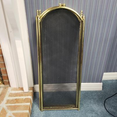 Brass and Cast Iron Fireplace Set (1BO-KD)
