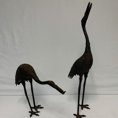 Pair of Vintage Cast Iron Cranes