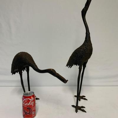Pair of Vintage Cast Iron Cranes