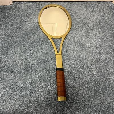 Brass Tennis Racket Mirror & Tennis Ball Saver (1BO-MG)