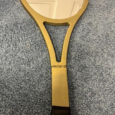 Brass Tennis Racket Mirror & Tennis Ball Saver (1BO-MG)