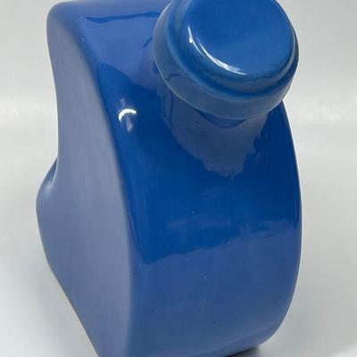 Oxford Ware Blue Pottery Decanter Pitcher with stopper cap Refrigerator Water Jug