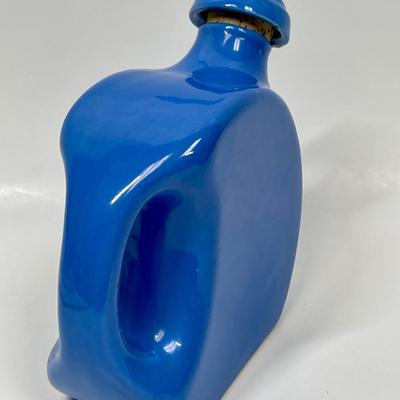 Oxford Ware Blue Pottery Decanter Pitcher with stopper cap Refrigerator Water Jug