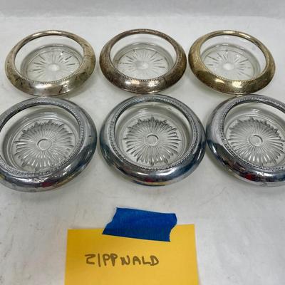 Silver Coaster Lot -3 Sterling & 3 Silver-plate