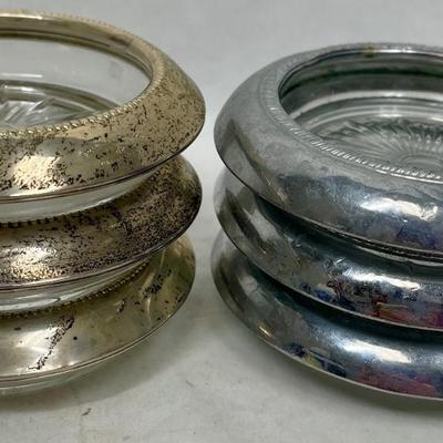 Silver Coaster Lot -3 Sterling & 3 Silver-plate