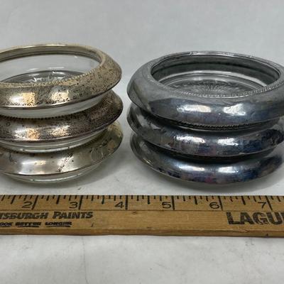 Silver Coaster Lot -3 Sterling & 3 Silver-plate