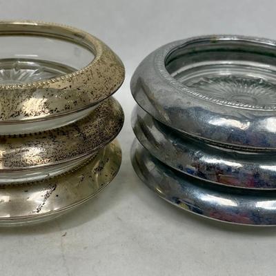 Silver Coaster Lot -3 Sterling & 3 Silver-plate