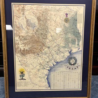 Sesquicentennial Map in Wooden Frame (1BO-MG)