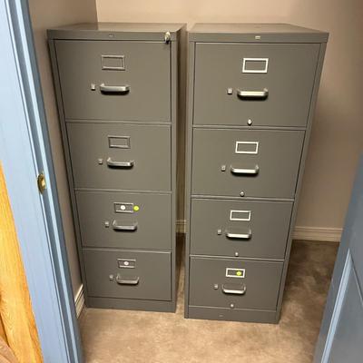 Two HON Metal File Cabinets (-BC-MG)