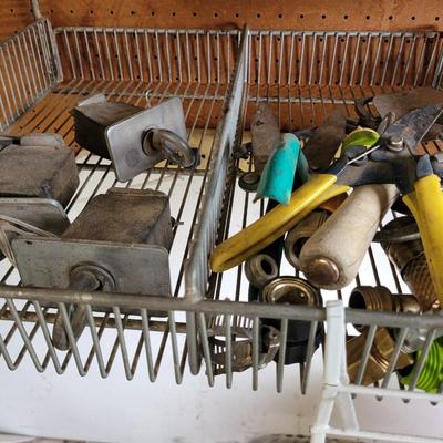 Smalls Sprinkler/irrigation/bulbs/ everything on those two shelves